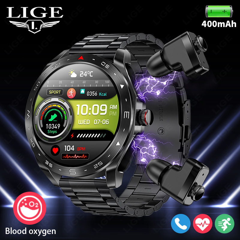 Smartwatch Headset - Smartwatch LIGE con Auricolari Bluetooth, Altoparlante,