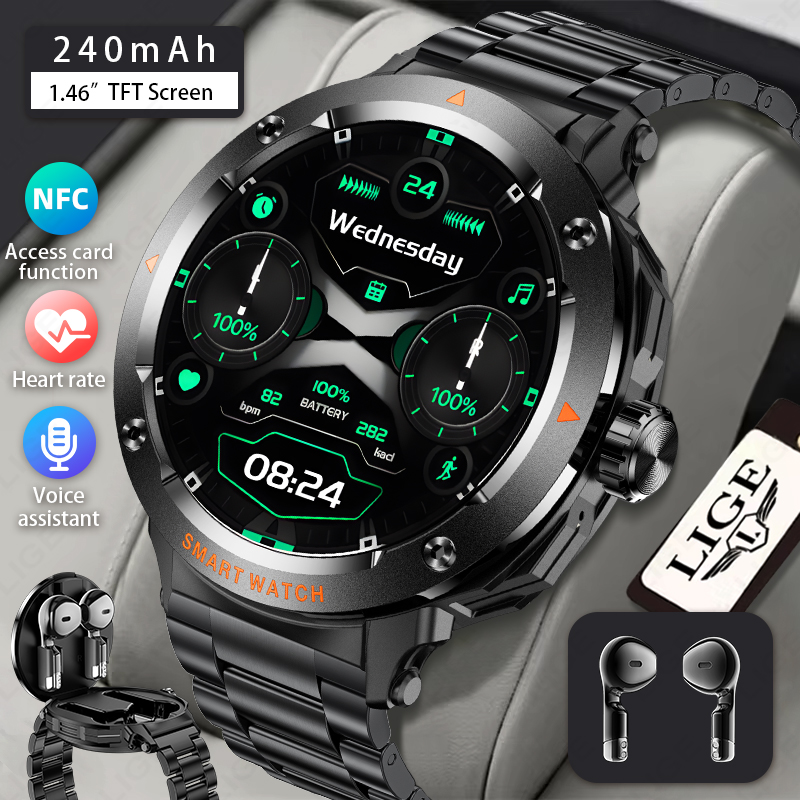 Smartwatch Headset - LIGE Smartwatch con Auricolari Bluetooth per