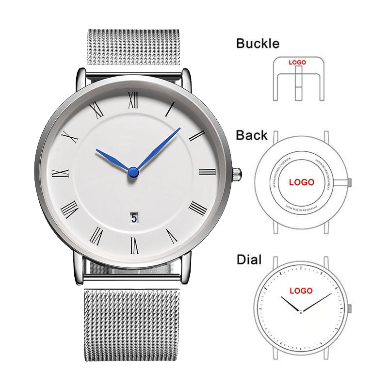 Stainless Mesh Band - Orologio da Uomo Classico Semplice B-8210N