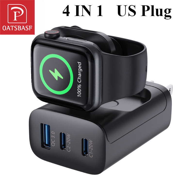 Wireless Charger Watch - Oatsbasf 4 in 1 QC3.0 adattatore