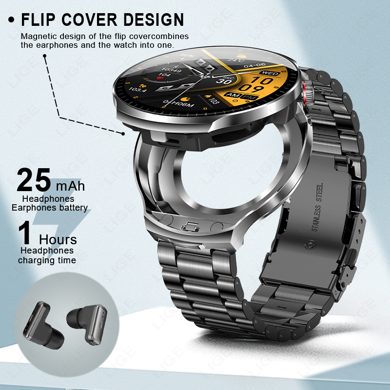 LIGE TWS 2 in 1 auricolare Sma - Smartwatch Headset recensione e prezzo